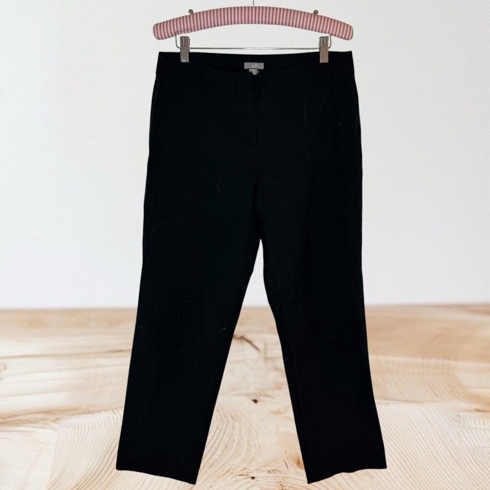 J Jill Black Pants Womens Sz 8P Flat Front Straight‎ Leg Stretch Career Trousers